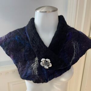 Handmade felted merino wool scarf